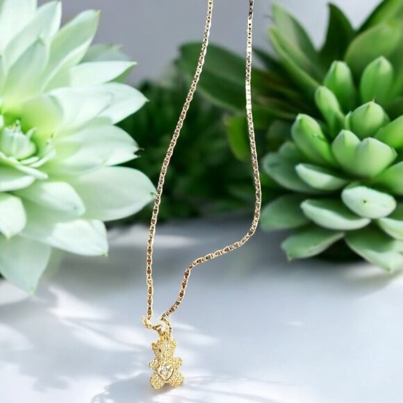 Jewelry - 14k Gold Plated Bear Pendant/ Necklace